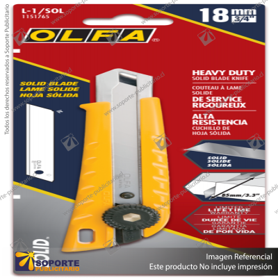 18MM RATCHET LOCK UTILITY KNIFE WITH SOLID BLADE | L-1/SOL VARIATION: DEFAULT TITLE